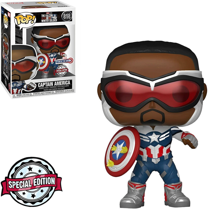 Funko Pop! Marvel The Falcon and the Winter Soldier Captain America 818 Exclusivo - Mais Que Nerd